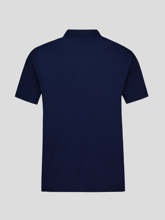 Polo Piqué Motifs Grande Taille Bleu Marine