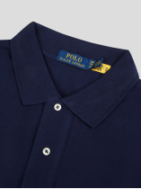 Polo Piqué Motifs Grande Taille Bleu Marine