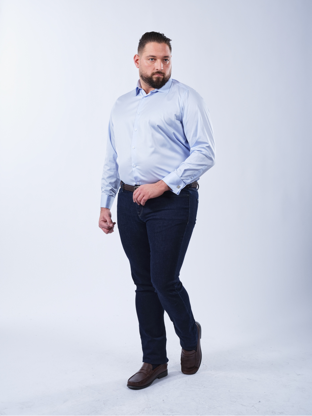 Chemise Unie Grande Taille Bleu Ciel | Capelstore