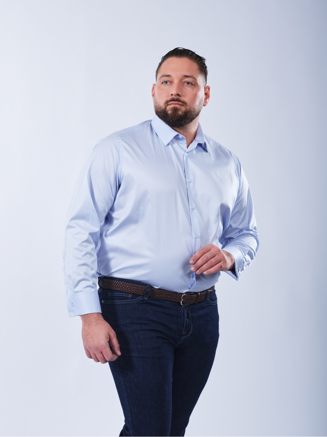 Chemise Unie Grande Taille Bleu Ciel | Capelstore