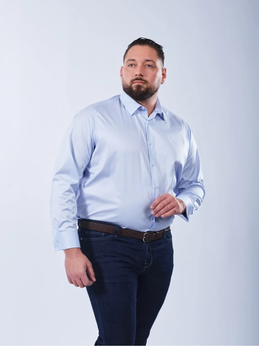 Chemise Unie Grande Taille Bleu Ciel | Capelstore