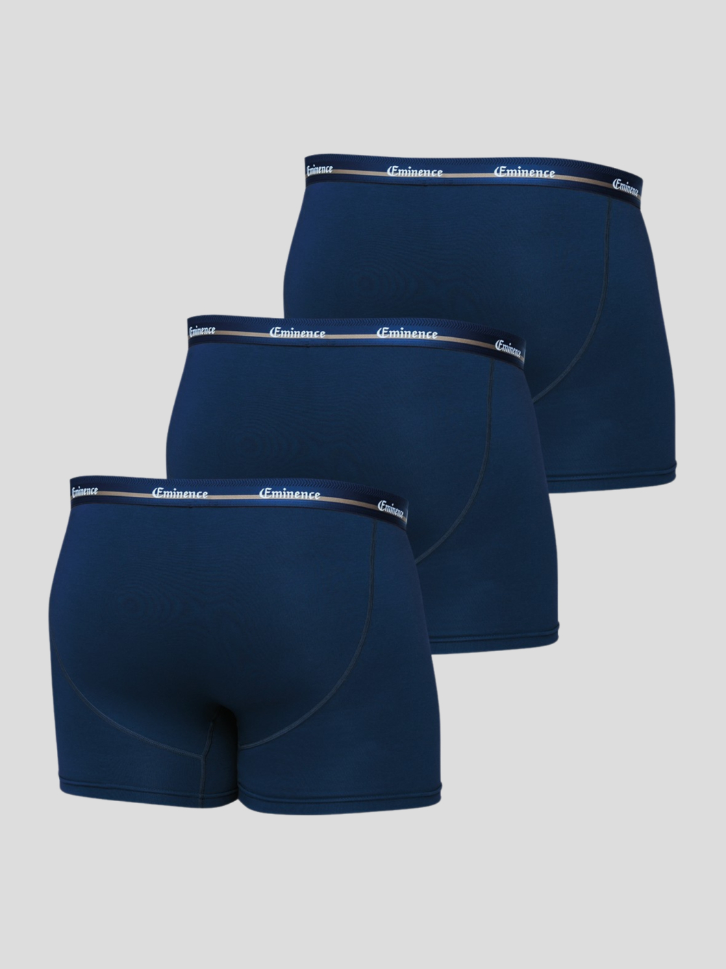 Pack 3 Boxers Unis Bleu Marine  Grande Taille Eminence - Capelstore