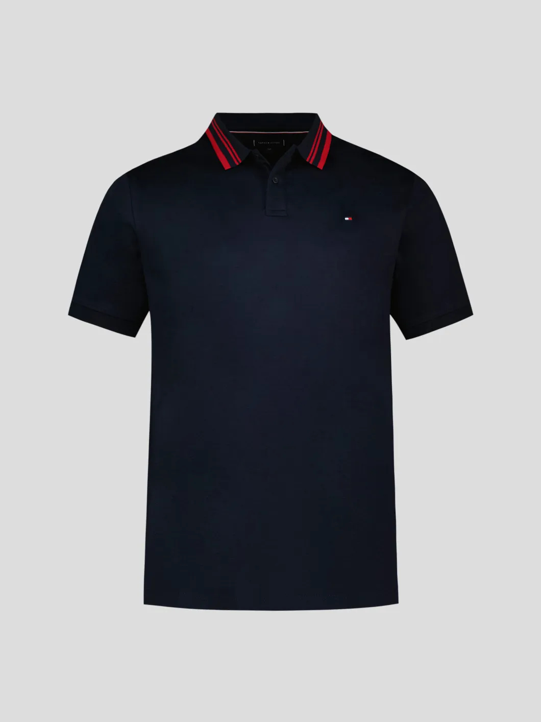 Polo Mercerisé Liserés au Col Grande Taille Marine