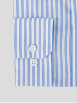 Chemise Rayée Max-Léo Grande Taille Bleue et Blanche