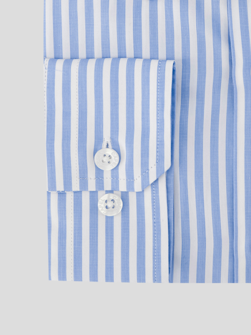 Chemise Rayée Max-Léo Grande Taille Bleue et Blanche