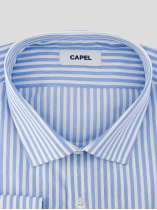 Chemise Rayée Max-Léo Grande Taille Bleue et Blanche