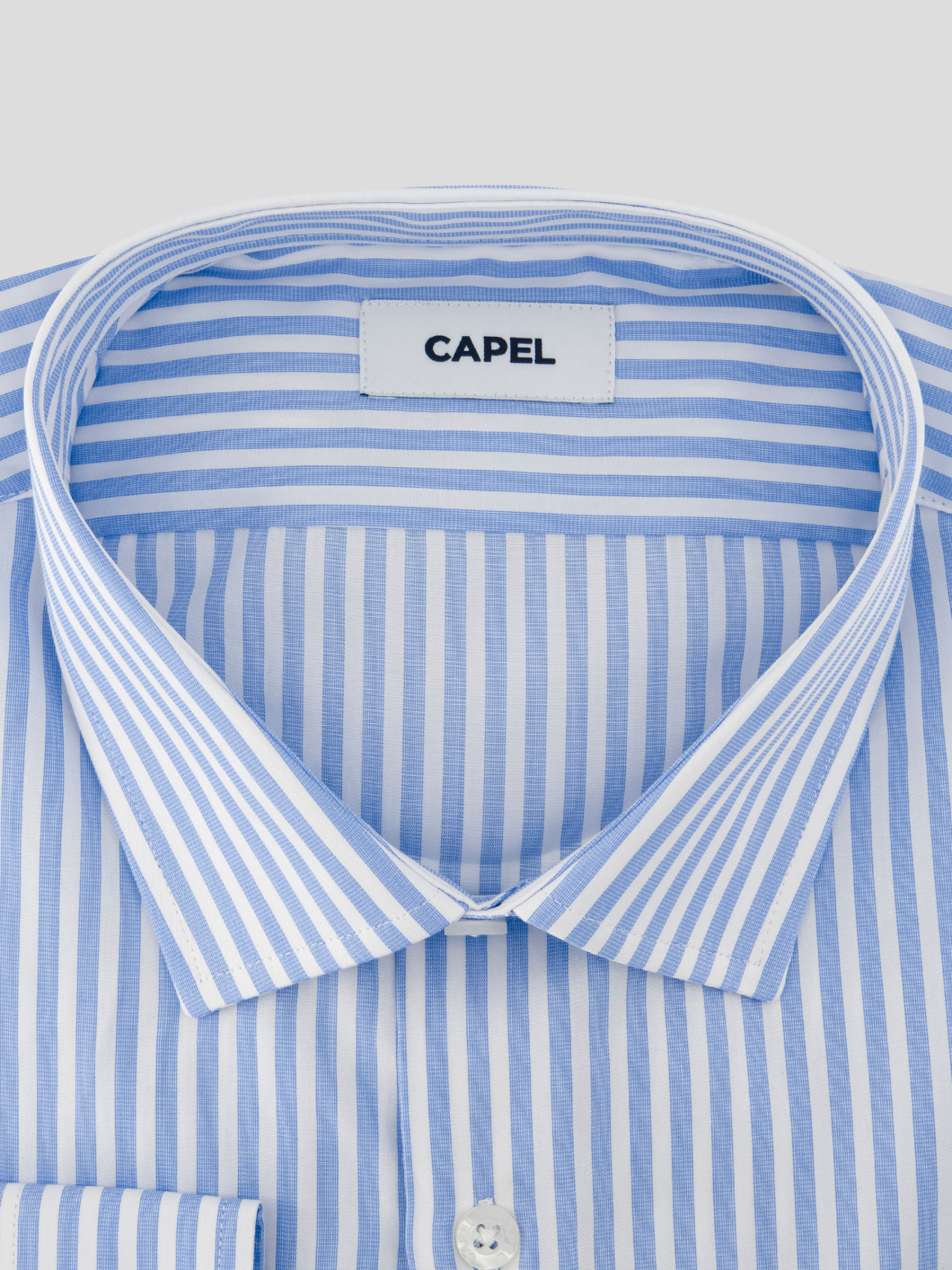 Chemise Rayée Max-Léo Grande Taille Bleue et Blanche