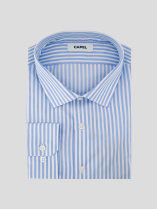 Chemise Rayée Max-Léo Grande Taille Bleue et Blanche