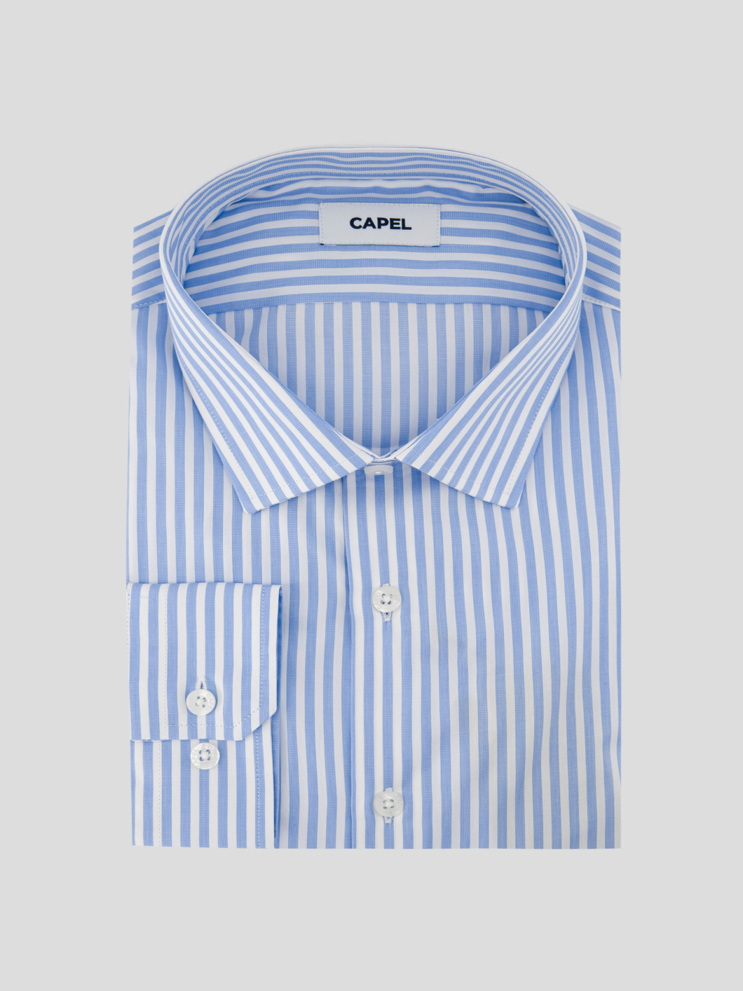 Chemise Rayée Max-Léo Grande Taille Bleue et Blanche