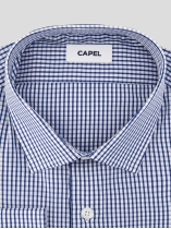 Chemise à Carreaux Max-Léo Grande Taille Marine et Blanche