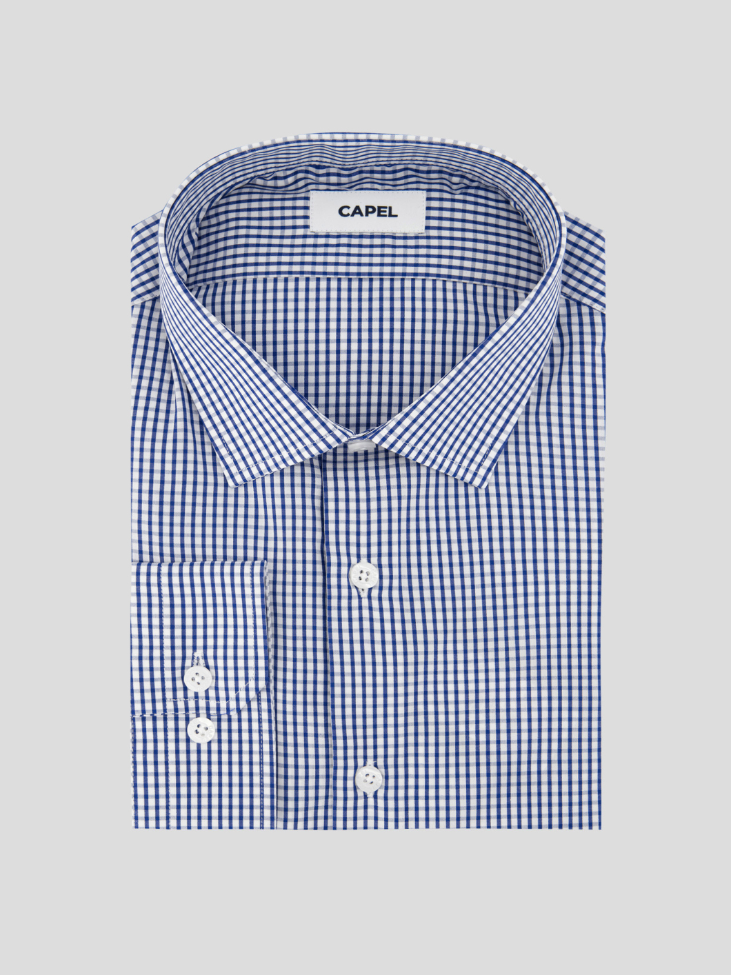 Chemise à Carreaux Max-Léo Grande Taille Marine et Blanche