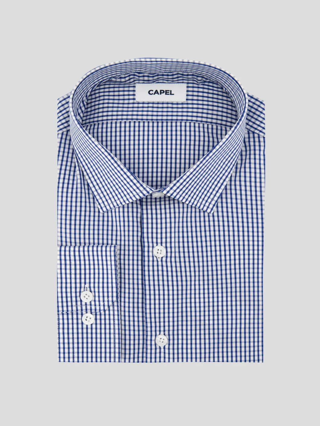 Chemise à Carreaux Max-Léo Grande Taille Marine et Blanche