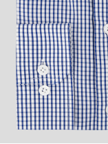 Chemise à Carreaux Max-Léo Grande Taille Marine et Blanche