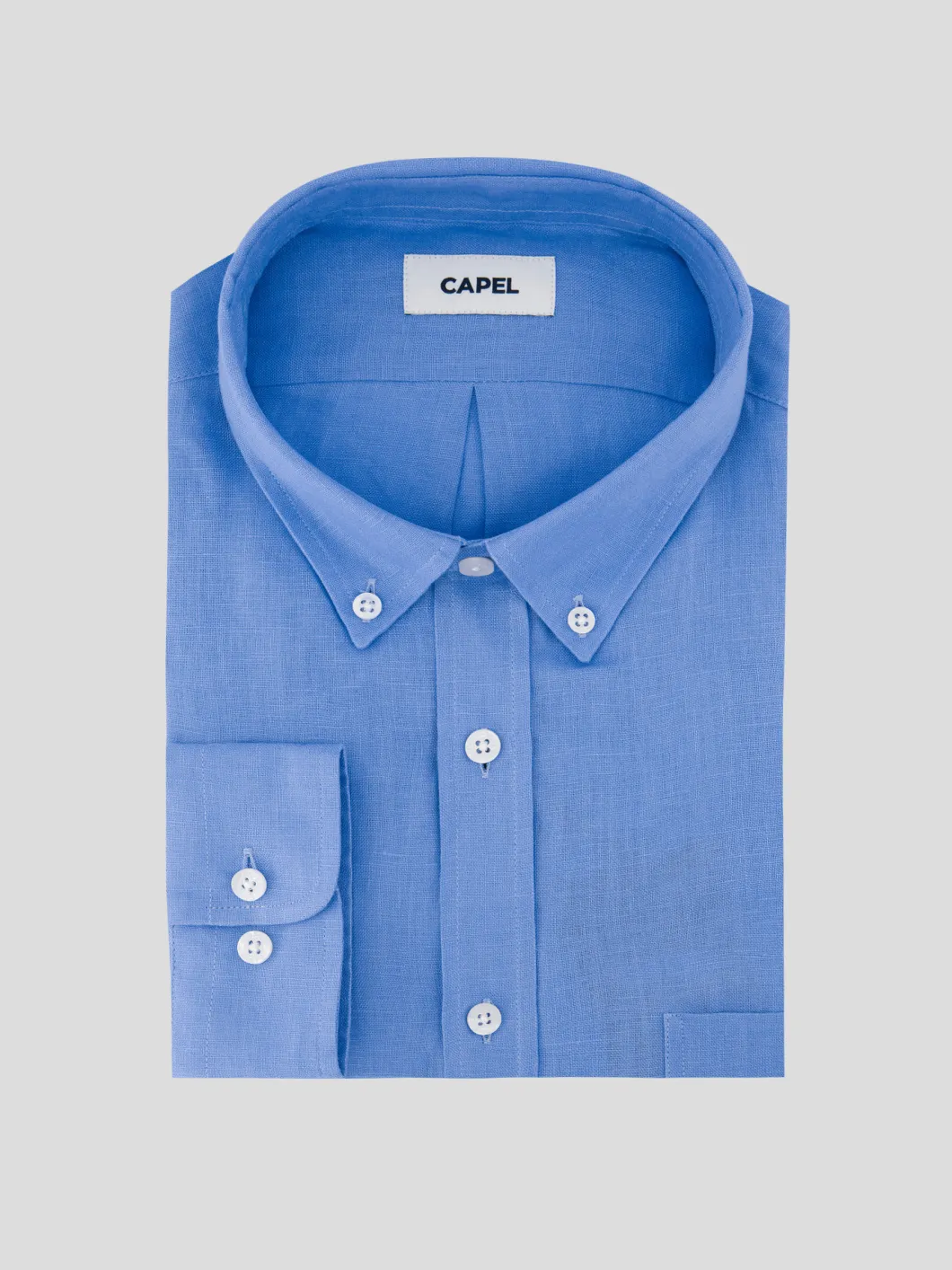 Chemise en Lin Ralph Grande Taille Bleu Azur