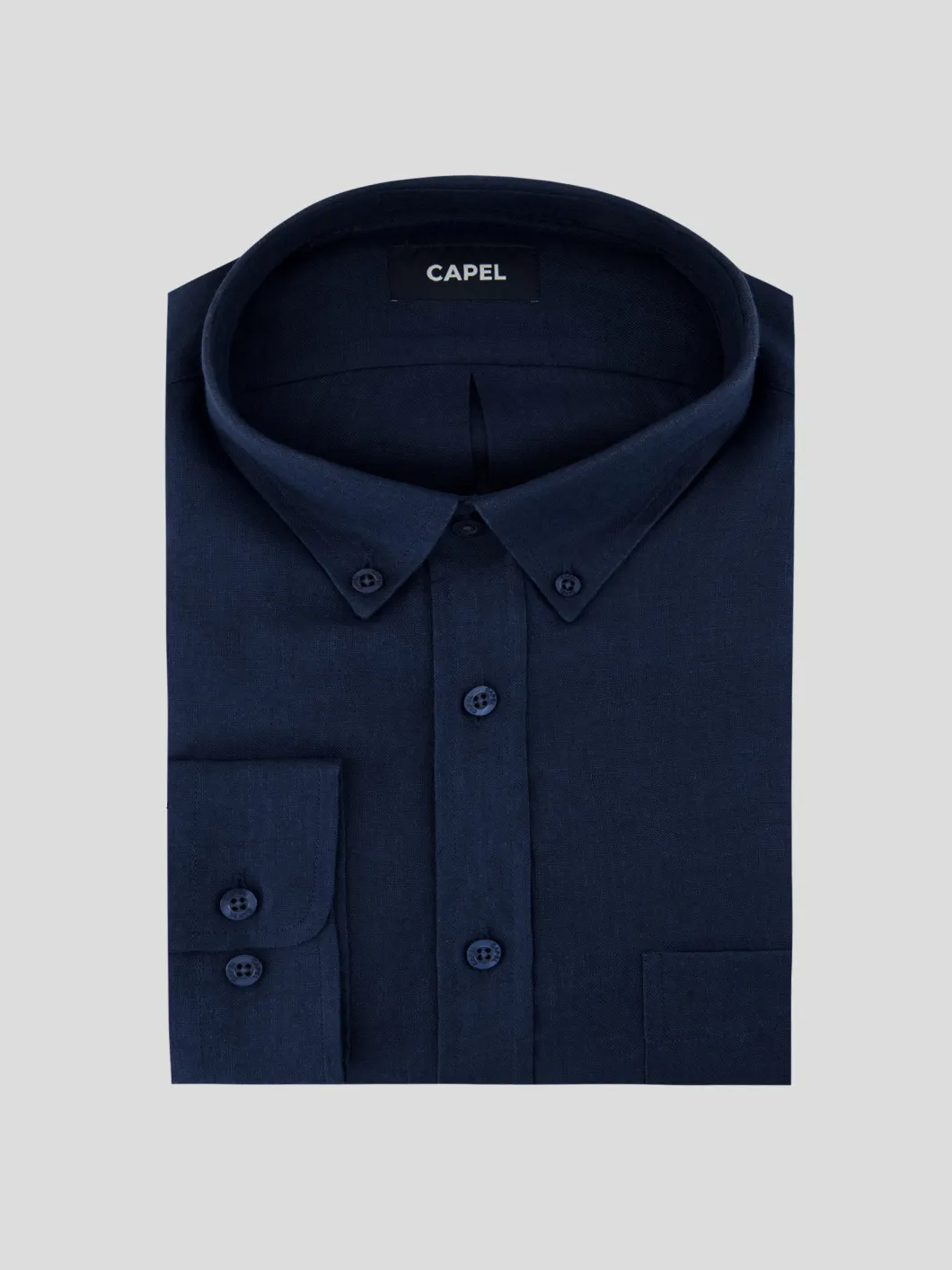 Chemise en Lin Ralph Grande Taille Marine