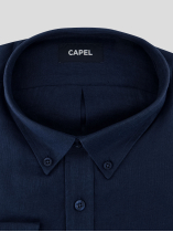 Chemise en Lin Ralph Grande Taille Marine