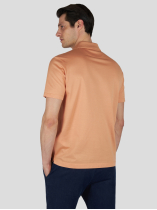 Polo Coton Piqué Mercerisé Grande Taille Orange Pastel