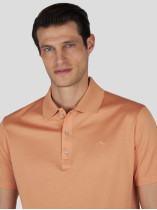 Polo Coton Piqué Mercerisé Grande Taille Orange Pastel