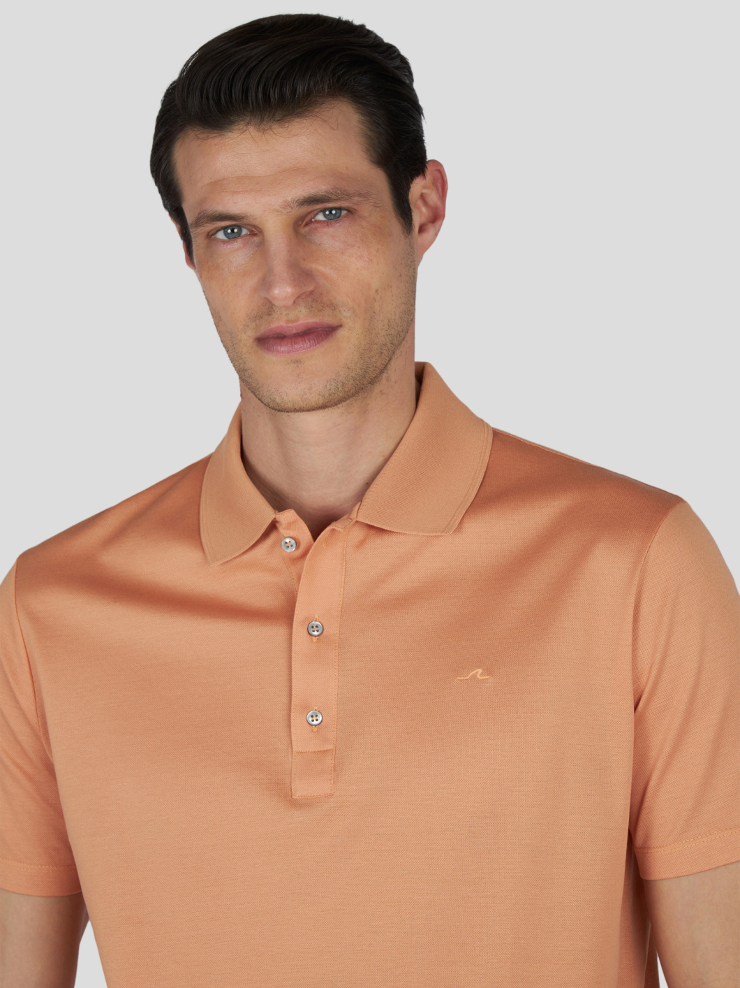 Polo Coton Piqué Mercerisé Grande Taille Orange Pastel