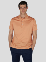 Polo Coton Piqué Mercerisé Grande Taille Orange Pastel