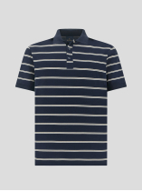 Polo Rayé Mercerisé Grande Taille Marine et Blanc