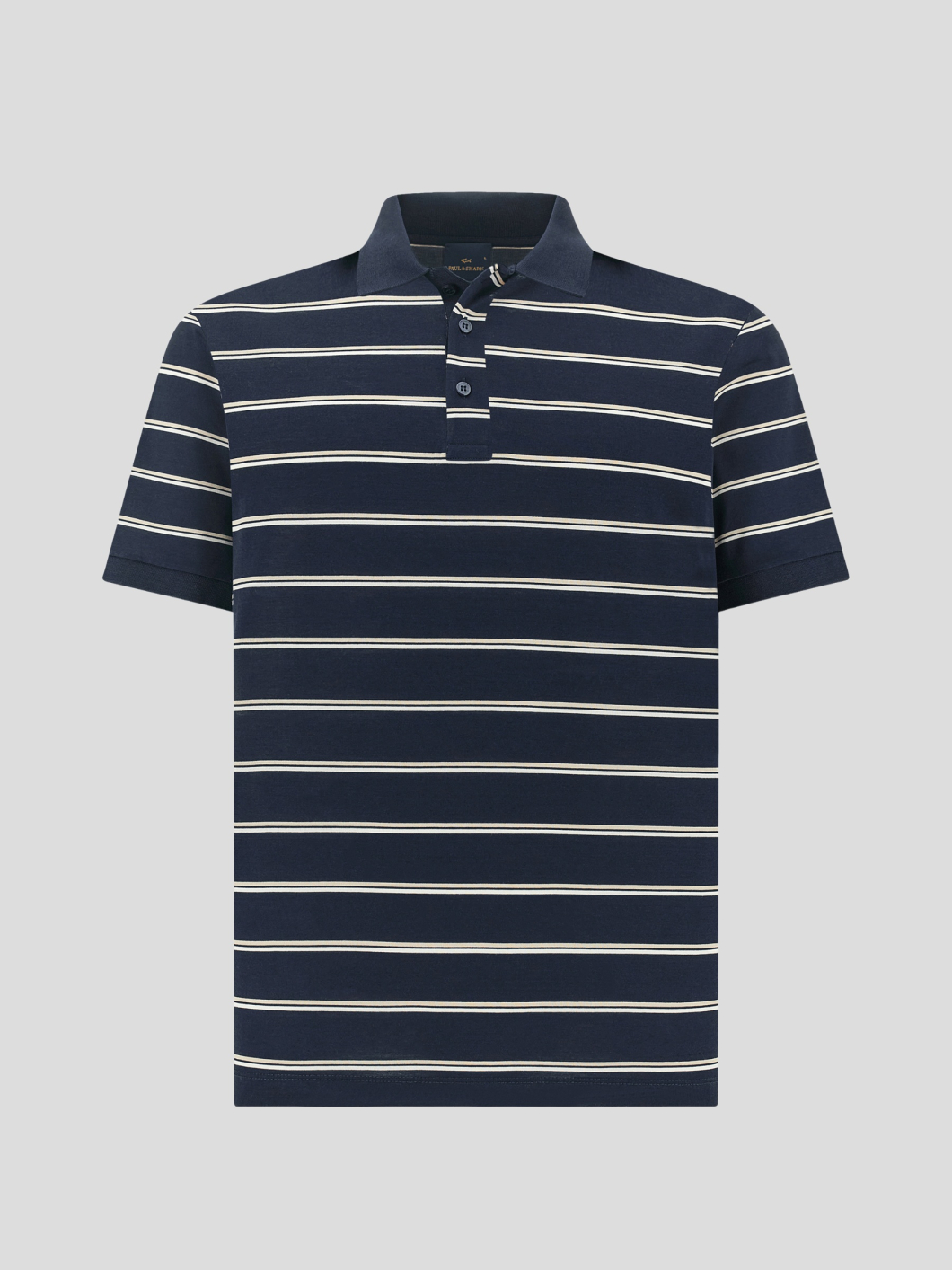 Polo Rayé Mercerisé Grande Taille Marine et Blanc