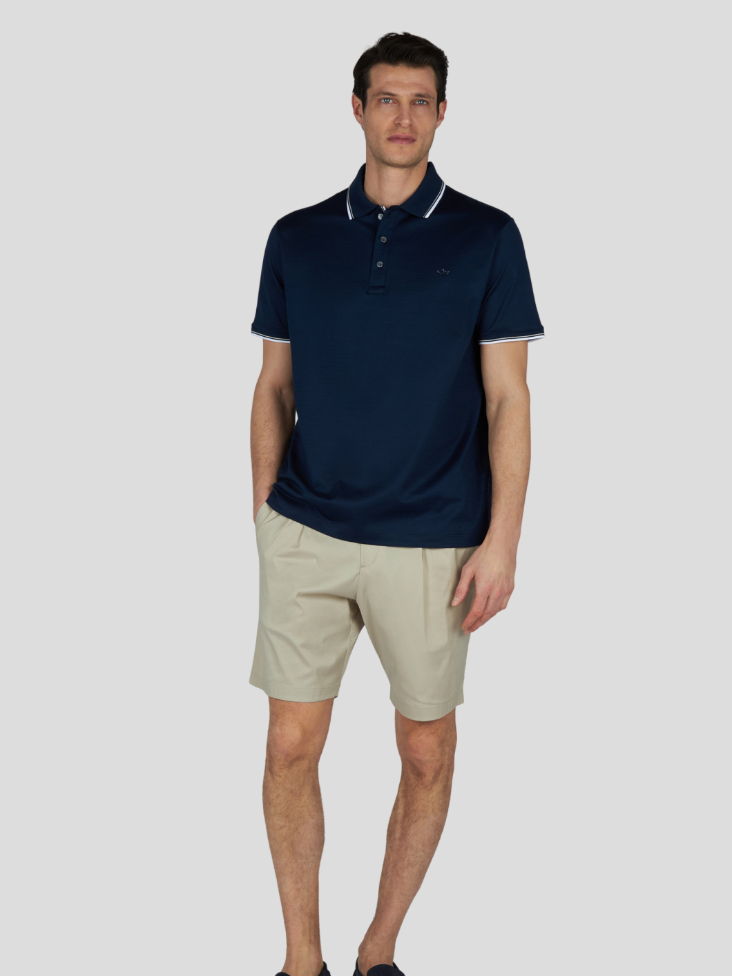 Polo Jersey Mercerisé Grande Taille Marine