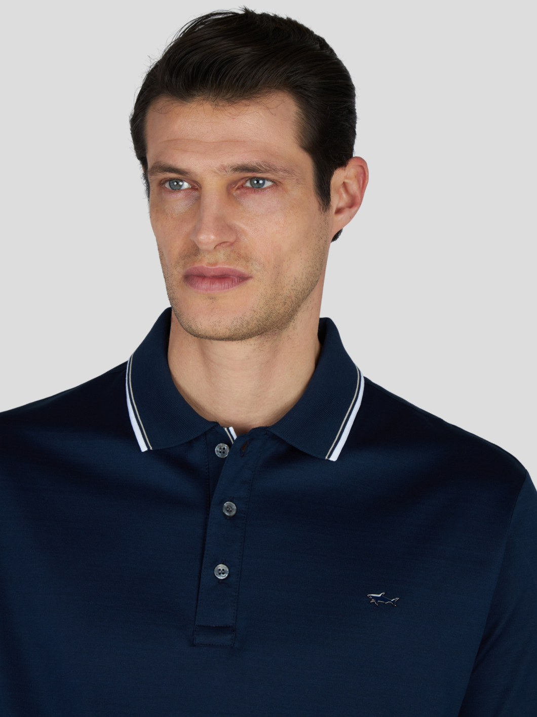 Polo Jersey Mercerisé Grande Taille Marine