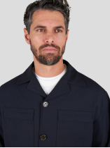 Blouson Surchemise en Laine Mélangée Grande Taille