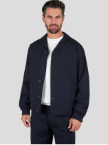 Blouson Surchemise en Laine Mélangée Grande Taille