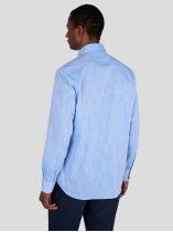 Chemise Coton Texturée Grande Taille Bleue