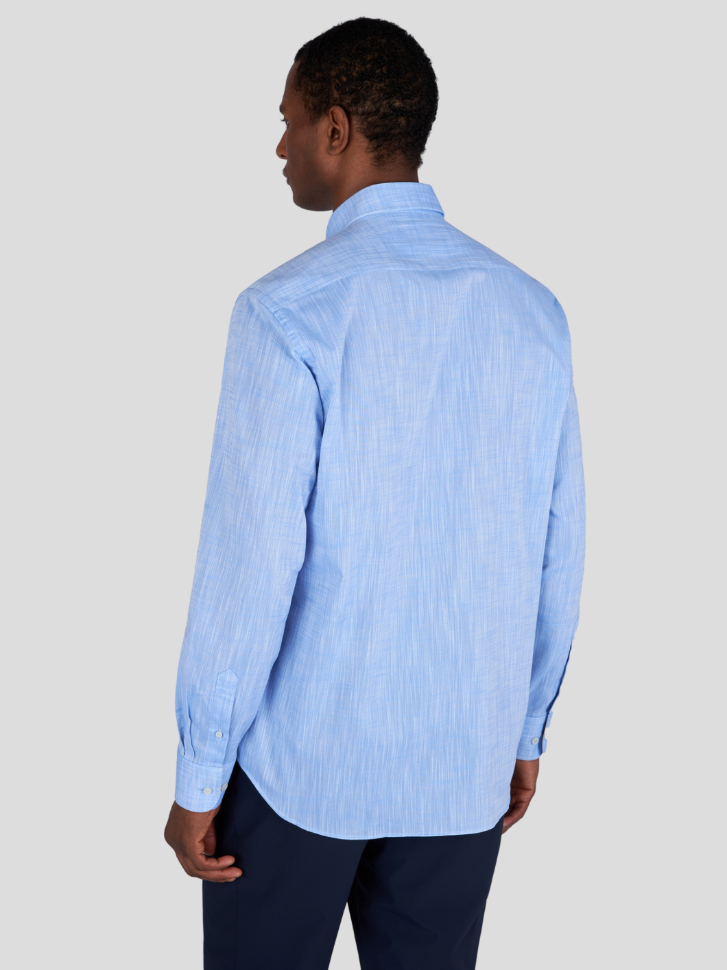 Chemise Coton Texturée Grande Taille Bleue