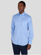 Chemise Coton Texturée Grande Taille Bleue