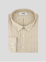 Chemise Rayée Ralph pour Homme Grand Beige et Blanche