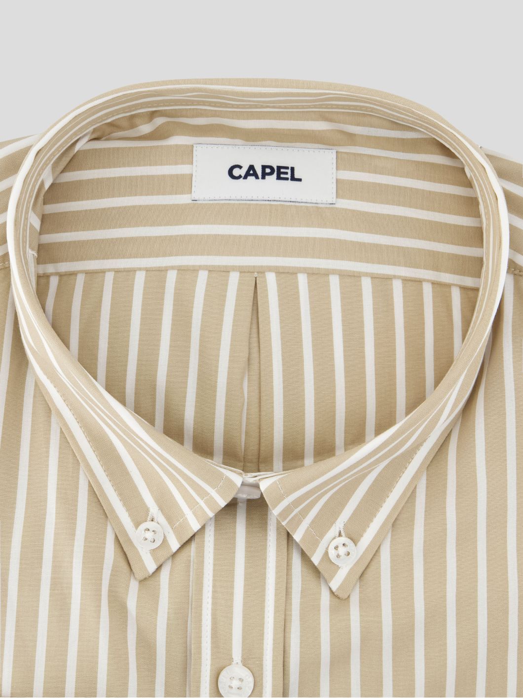 Chemise Rayée Ralph pour Homme Grand Beige et Blanche