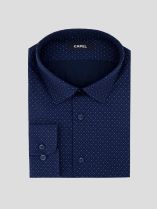 Chemise Gianni Micro Motifs Grande Taille Marine