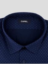 Chemise Gianni Micro Motifs Grande Taille Marine