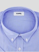 Chemisette Vichy Zack-Léo pour Homme GrandBleue et Blanche