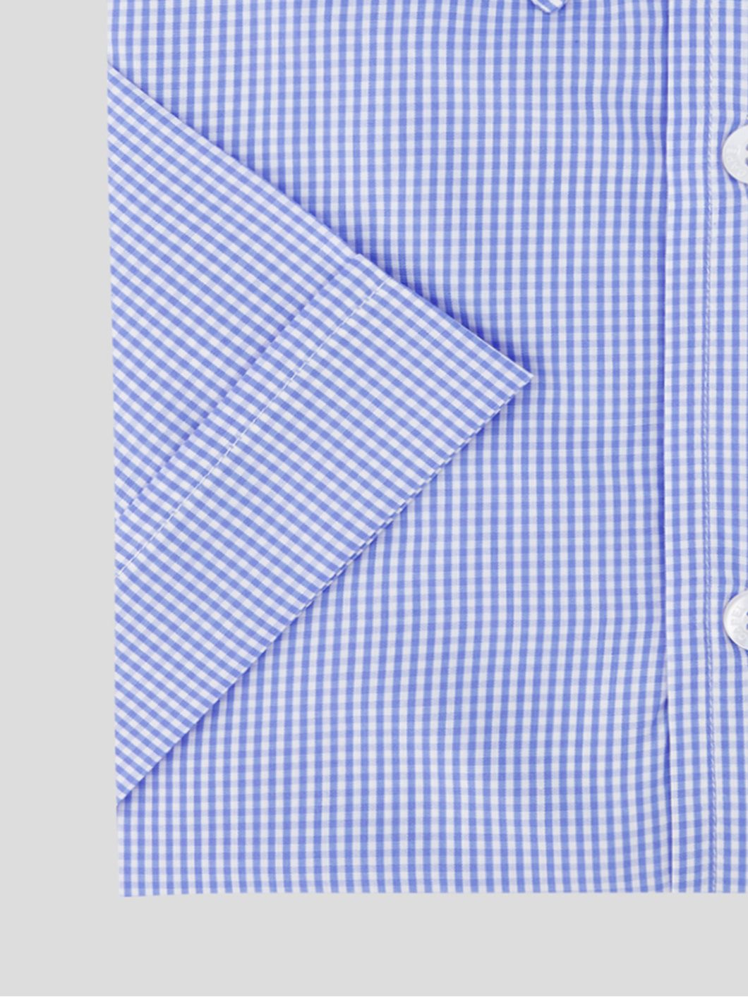 Chemisette Vichy Zack-Léo pour Homme GrandBleue et Blanche