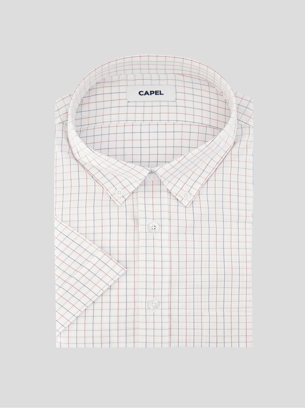 Chemisette à Carreaux Zack-Léo pour Homme Grand Blanche, Bleue et Blanche