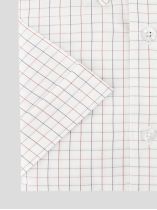 Chemisette à Carreaux Zack-Léo Grande Taille Blanche, Bleue et Blanche