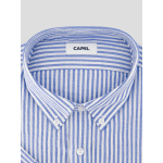 Chemisette Seersucker Zack Grande Taille Bleue et Blanche