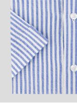 Chemisette Seersucker Zack Grande Taille Bleue et Blanche