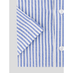 Chemisette Seersucker Zack Grande Taille Bleue et Blanche