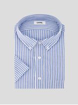 Chemisette Seersucker Zack Grande Taille Bleue et Blanche