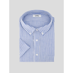 Chemisette Seersucker Zack Grande Taille Bleue et Blanche