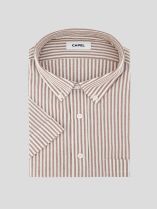 Chemisette Seersucker Zack Grande Taille Marron et Blanche