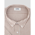 Chemisette Seersucker Zack Grande Taille Marron et Blanche