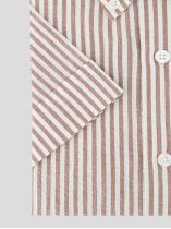 Chemisette Seersucker Zack Grande Taille Marron et Blanche