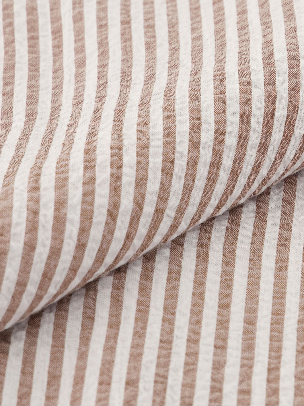 Chemisette Seersucker Zack Grande Taille Marron et Blanche